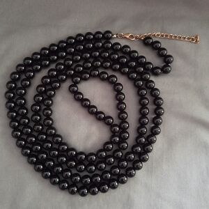 Elegant Black Beaded Necklace